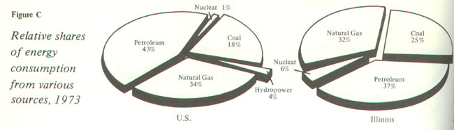 Relative shares of energy comption