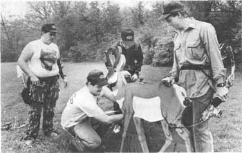 Archers inspect ethafoam targets