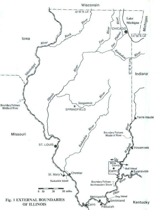 External Boundaries of Illinois