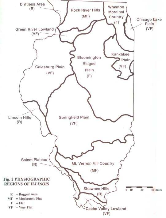 Fig. 2 - Physipgraphic Regions of Illinois