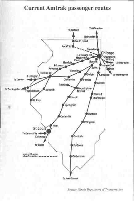 Current Amtrak passenger routes