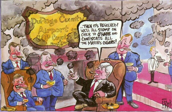 Cartoon regarding the DuPage County Airport