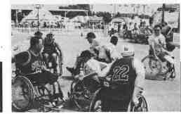 The Chicago
Wheelchair
Bulls press
the courts
at Club
Mickey D's.
