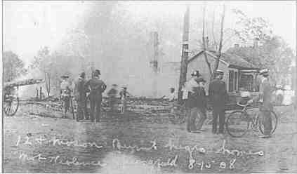 12th and Mason  Burned homes, August 15, 1908