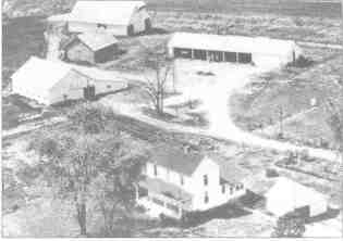 Aerial photograph of Edith Rendleman's family farmstead
