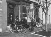 Bike patrol officers visit merchants in Old Town Alexandria.