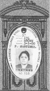 Identification badge of P. Martinez