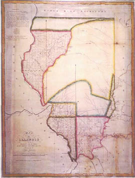 Map of Illinois by John Melish