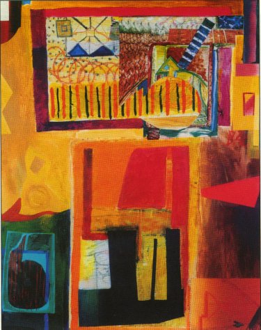 This untitled abstract, mixed media work by Jason Dillard Mejer, is this year's Best of Show winner in the annual Mary S. Oakley Area Artists Showcase competition in Quinc