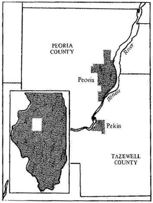 Map of Peoria & Tazewell County