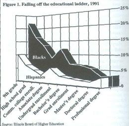 Figure 1, Falling off the educational ladder, 1991