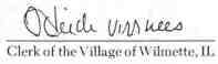 Clerk of the Village of Wilmette, IL