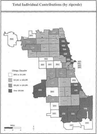 Total individual Contributions by Zip Code