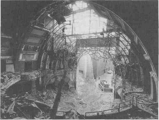 The proscenium arch during demolition