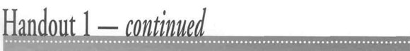 Handout 1 - continued