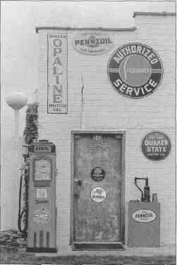 Once upon a time, travelers driving from Bloomington to
                                                           Chicago on old Route 66 could fill up at this station. 