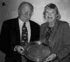 6. Jane Hodgkinson of WDSRA receives IPRA's highest honor, the Robert M. Artz Award, from last year's honoree, Skip Dunsmuir.