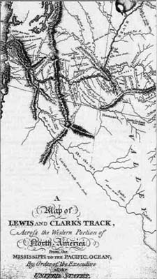 A map of Lewis and Clark's track across the western portion of North  America, from the Mississippi to the Pacific Ocean : by order of the  executive of the United States in